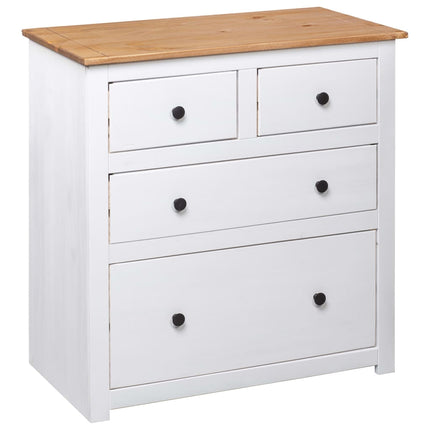 skænk Panama-serien 80x40x83 cm massivt fyrretræ hvid