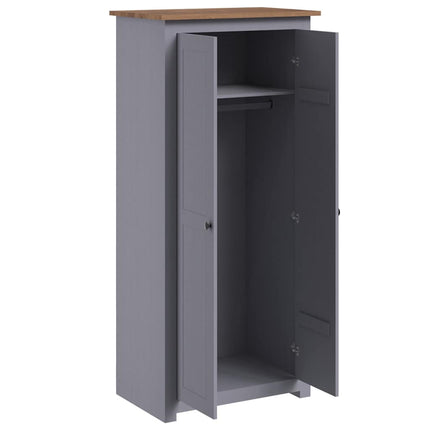 klædeskab Panama-serien 80x50x171,5 cm massivt fyrretræ grå