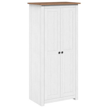 klædeskab Panama-serien 80x50x171,5 cm massivt fyrretræ hvid