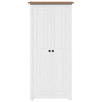 klædeskab Panama-serien 80x50x171,5 cm massivt fyrretræ hvid
