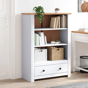 bogreol 80 x 35 x 100 cm massivt fyrretræ hvid Panama