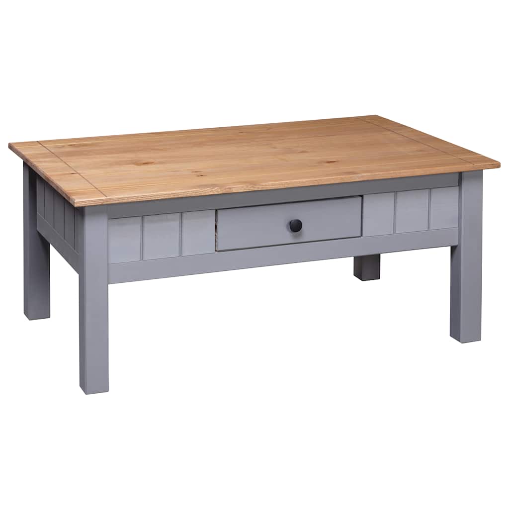 sofabord 100x60x43,5 cm massivt fyrretræ Panama grå