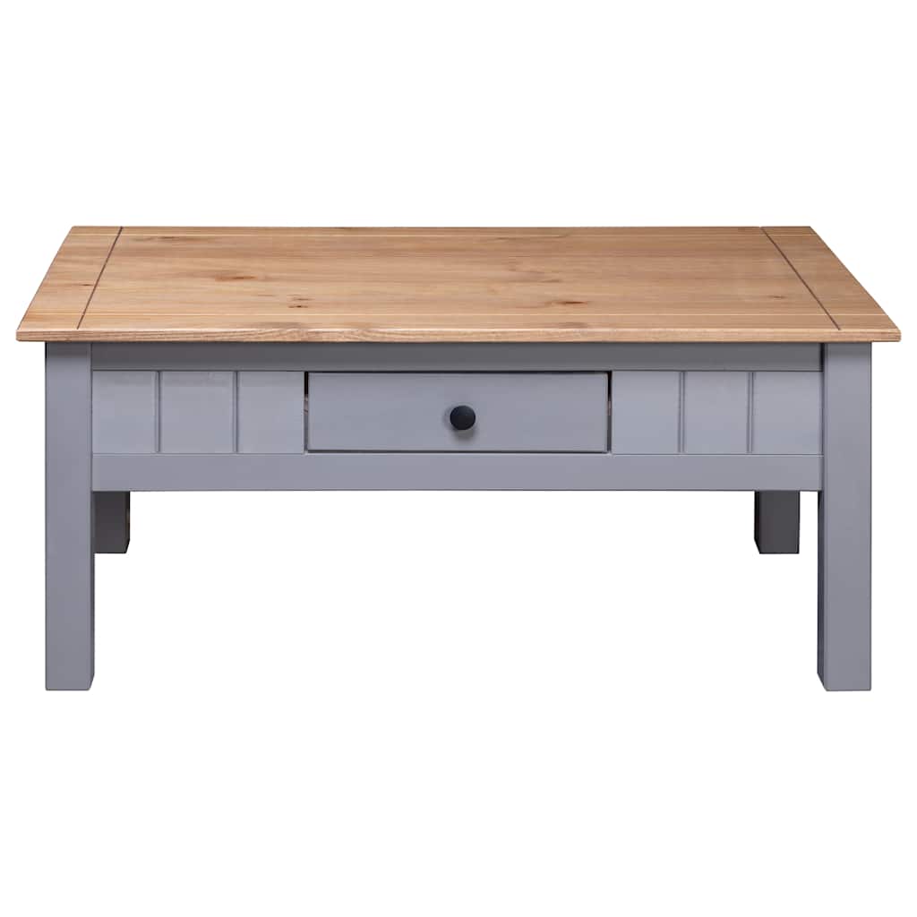 sofabord 100x60x43,5 cm massivt fyrretræ Panama grå