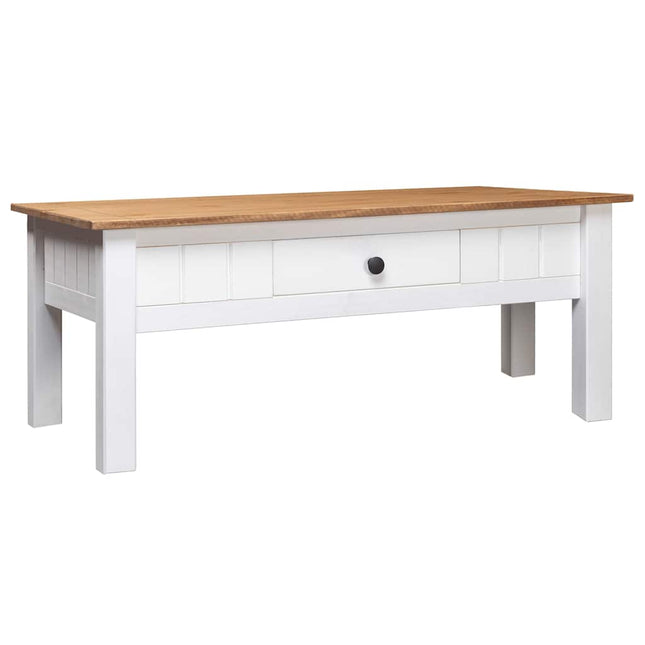 sofabord 100x60x43,5 cm massivt fyrretræ Panama hvid