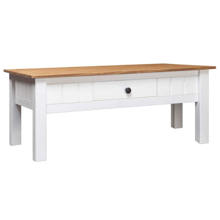 sofabord 100x60x43,5 cm massivt fyrretræ Panama hvid