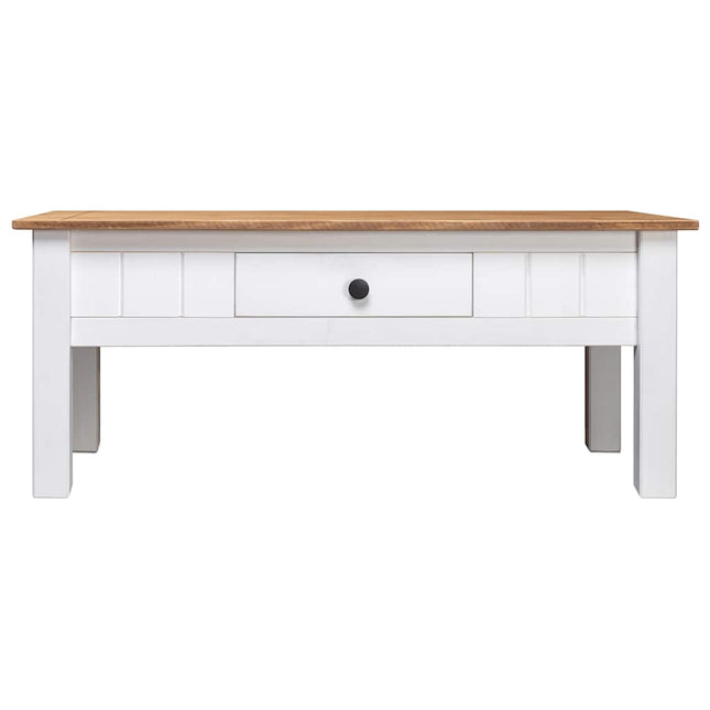 sofabord 100x60x43,5 cm massivt fyrretræ Panama hvid