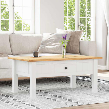 sofabord 100x60x43,5 cm massivt fyrretræ Panama hvid