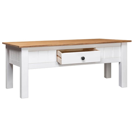 sofabord 100x60x43,5 cm massivt fyrretræ Panama hvid