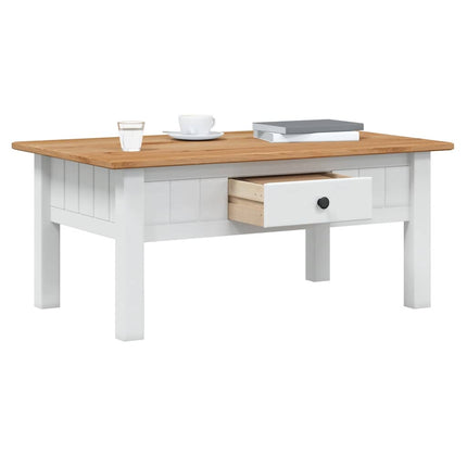 sofabord 100x60x43,5 cm massivt fyrretræ Panama hvid