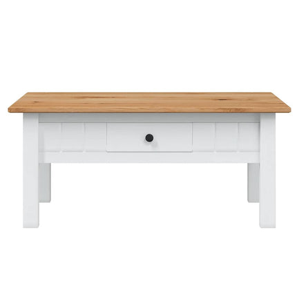 sofabord 100x60x43,5 cm massivt fyrretræ Panama hvid