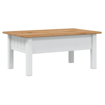 sofabord 100x60x43,5 cm massivt fyrretræ Panama hvid
