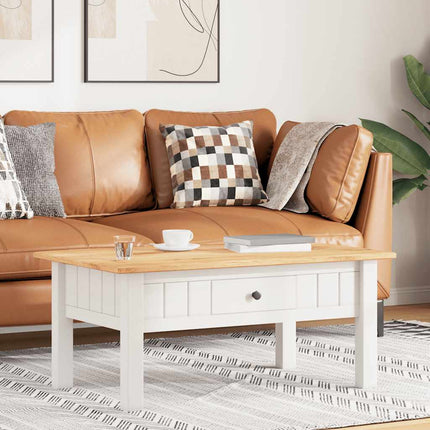 sofabord 100x60x43,5 cm massivt fyrretræ Panama hvid