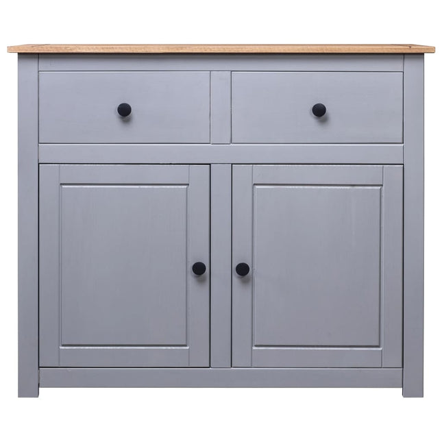 skænk Panama-serien 93x40x80 cm massivt fyrretræ grå