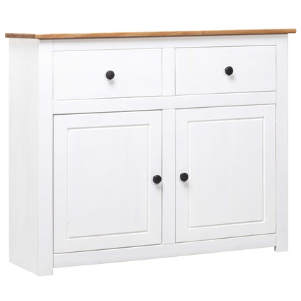 skænk Panama-serien 93x40x80 cm massivt fyrretræ hvid