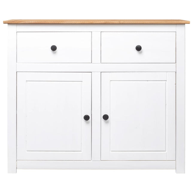 skænk Panama-serien 93x40x80 cm massivt fyrretræ hvid