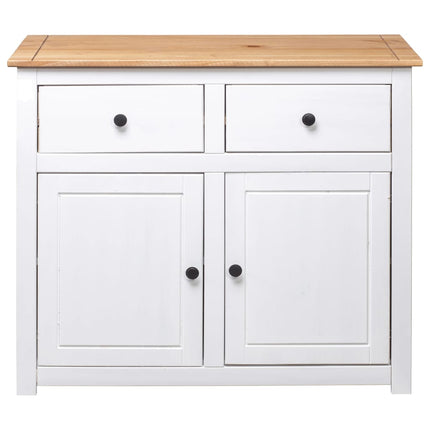 skænk Panama-serien 93x40x80 cm massivt fyrretræ hvid