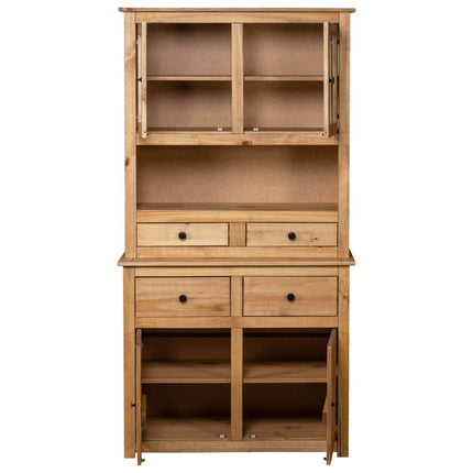 højskab Panama-serien 93x40,5x180 cm massivt fyrretræ