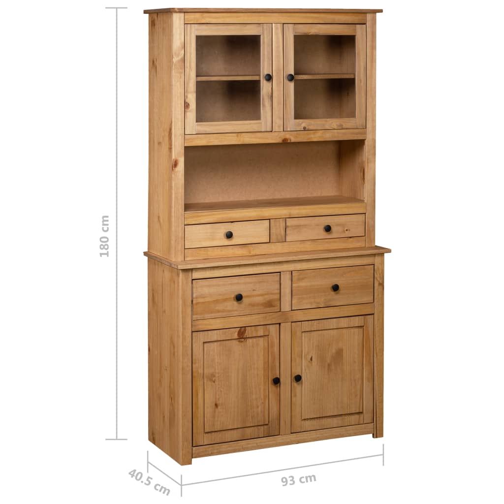 højskab Panama-serien 93x40,5x180 cm massivt fyrretræ