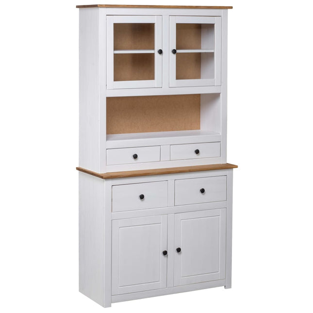 skænk Panama-serien 93x40x80 cm massivt fyrretræ hvid