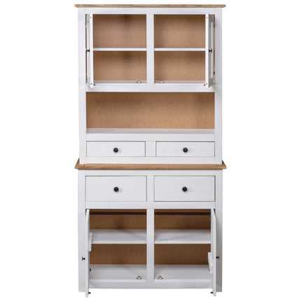 skænk Panama-serien 93x40x80 cm massivt fyrretræ hvid