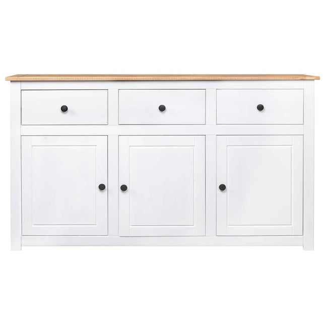 skænk Panama-serien 135x40x80 cm massivt fyrretræ hvid