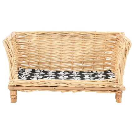 hundekurv med hynde  50x33x30 cm naturlig pil