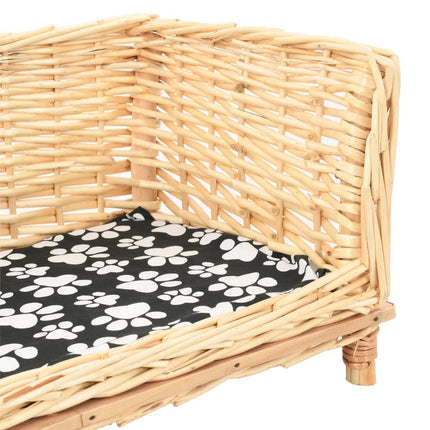 hundekurv med hynde  50x33x30 cm naturlig pil