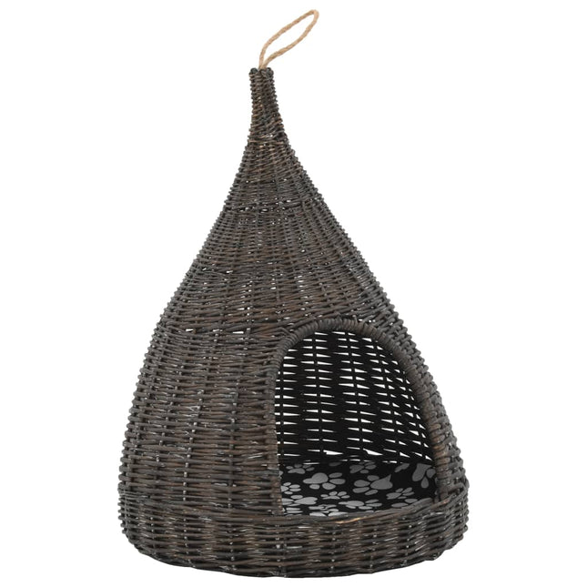 kattehus med hynde 40x60 cm tipi naturpil grå