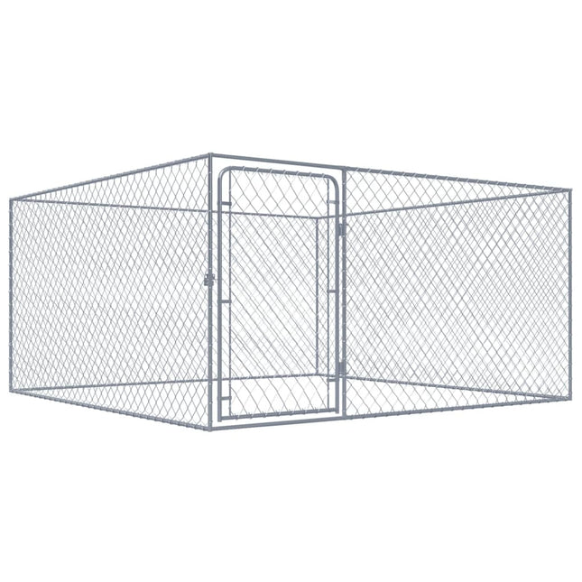 udendørs hundeløbegård 2 x 2 x 1 m galvaniseret stål