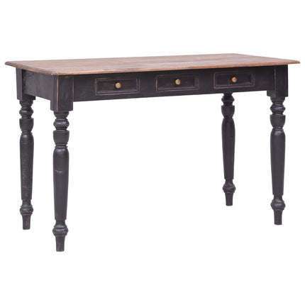skrivebord med 3 skuffer 117x57x75 cm massivt mahognitræ