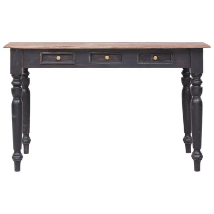 skrivebord med 3 skuffer 117x57x75 cm massivt mahognitræ