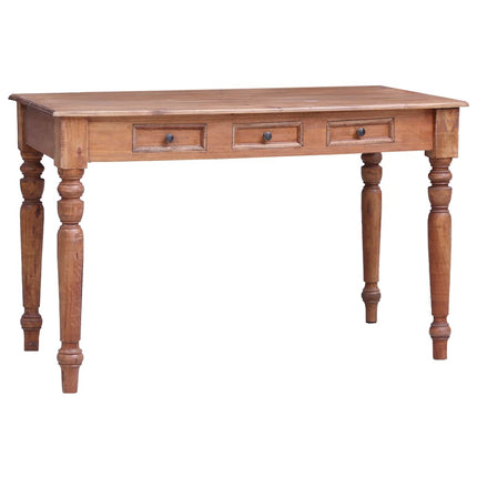 skrivebord med skuffer 117x57x75 cm massivt mahognitræ