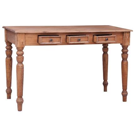 skrivebord med skuffer 117x57x75 cm massivt mahognitræ