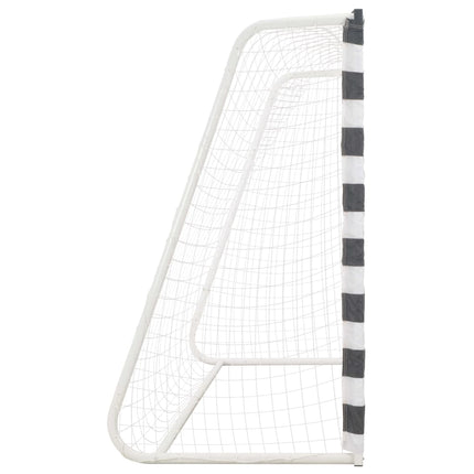 fodboldmål 300 x 160 x 90 cm metal sort og hvid
