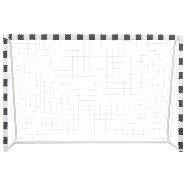 fodboldmål 300 x 200 x 90 cm metal sort og hvid