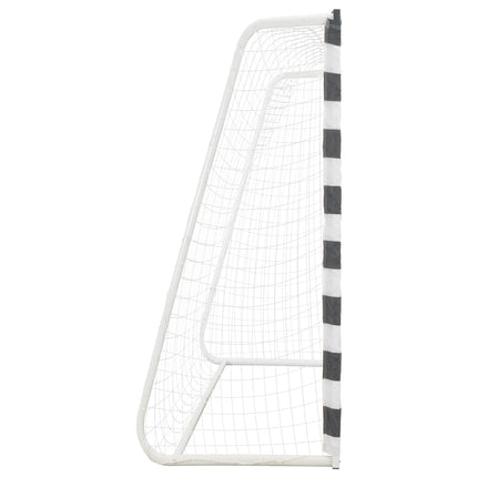 fodboldmål 300 x 200 x 90 cm metal sort og hvid