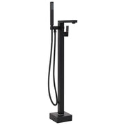 fritstående badekarsarmatur 90 cm rustfrit stål sort