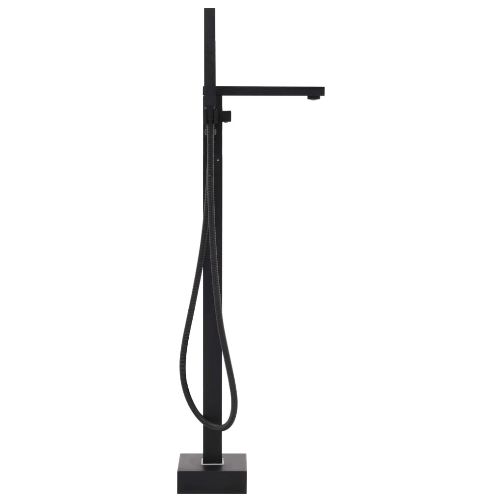 fritstående badekarsarmatur 90 cm rustfrit stål sort