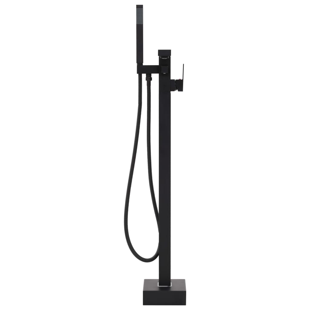 fritstående badekarsarmatur 90 cm rustfrit stål sort