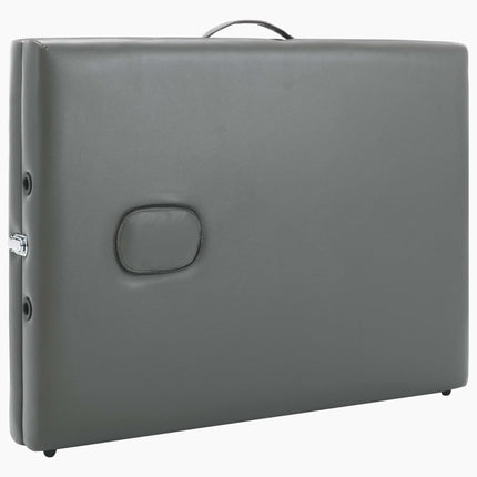 massagebord med 2 zoner træstel antracitgrå 186 x 68 cm