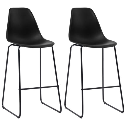 barstole 2 stk. plastik sort
