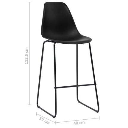 barstole 2 stk. plastik sort