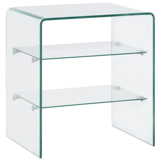 sofabord 50 x 40 x 56 cm hærdet glas transparent