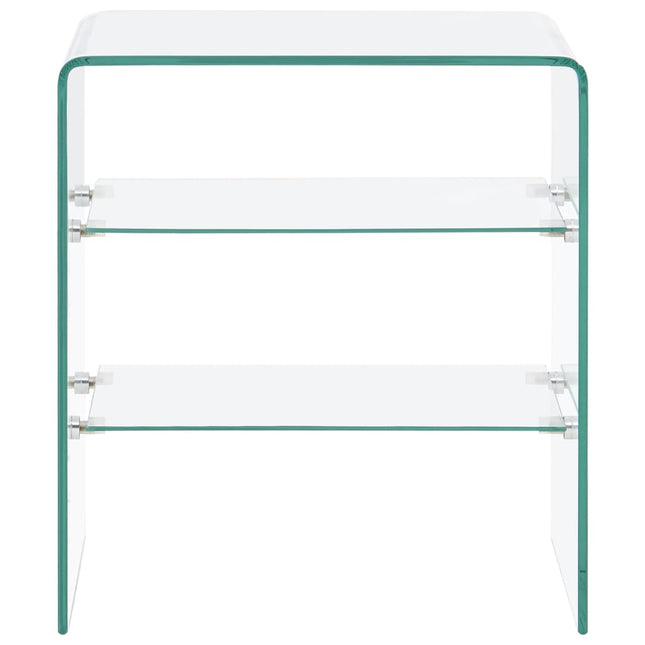 sofabord 50 x 40 x 56 cm hærdet glas transparent