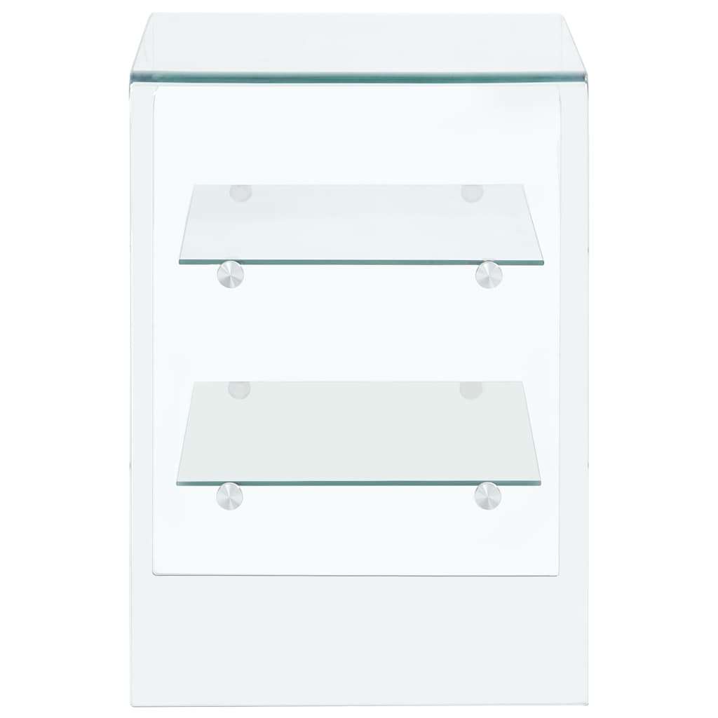 sofabord 50 x 40 x 56 cm hærdet glas transparent