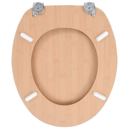 toiletsæder 2 stk. med låg MDF bambusdesign