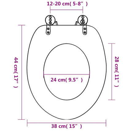 toiletsæder 2 stk. med soft close-låg MDF søstjernedesign