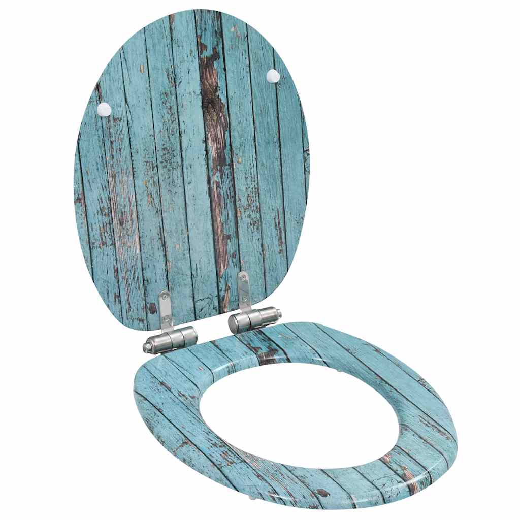 toiletsæder 2 stk. med soft close-låg MDF gammelt trædesign