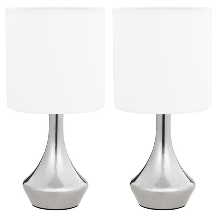 bordlamper 2 stk. touch-knap E14 hvid