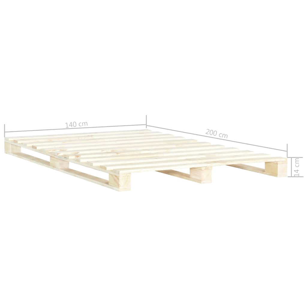 Pallesengestel 140x200 cm massivt fyrretræ